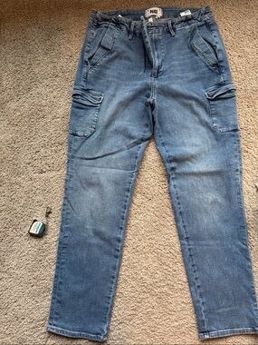 PAIGE Blue Women’s Cargo Jeans with Side Pockets